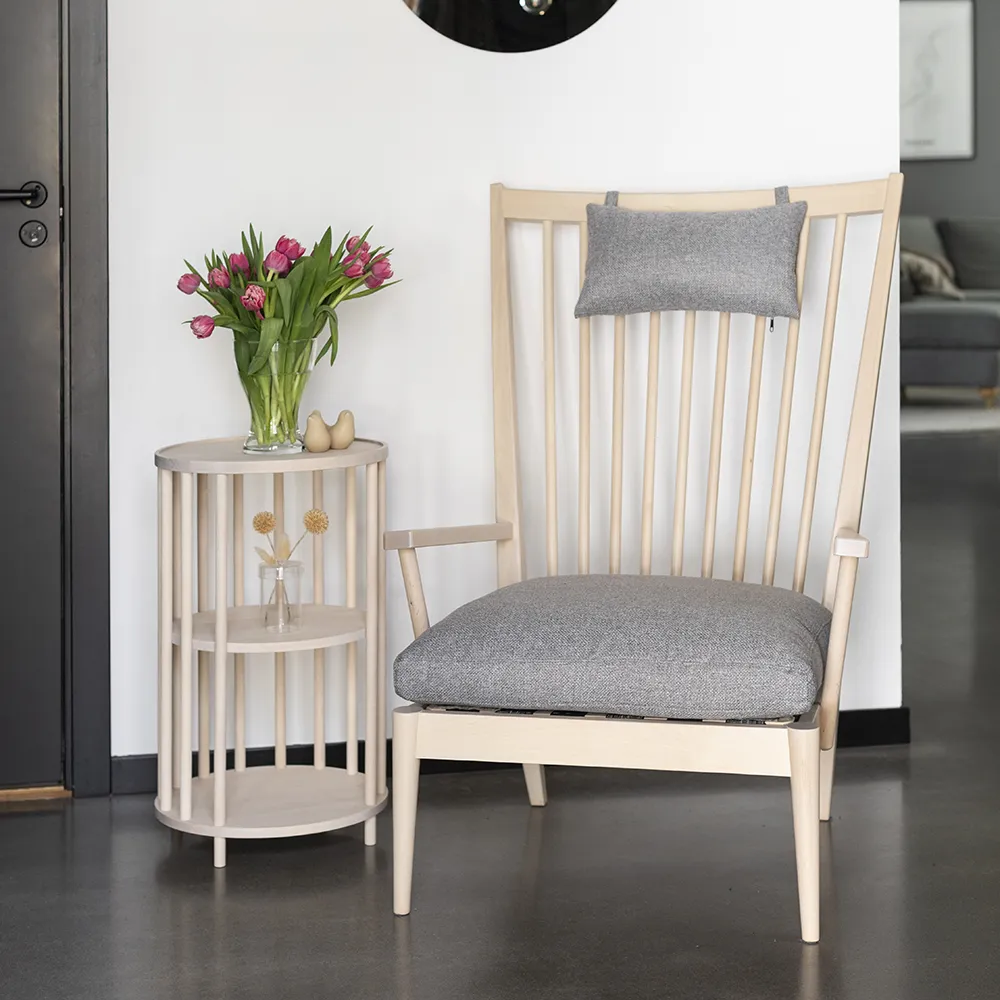 Orust side table white pigmented birch