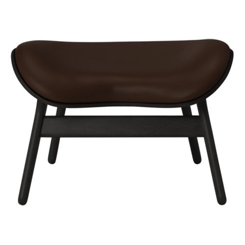 A Conversation Piece Ottoman Footstool Black Oak/Umage Leather Brown